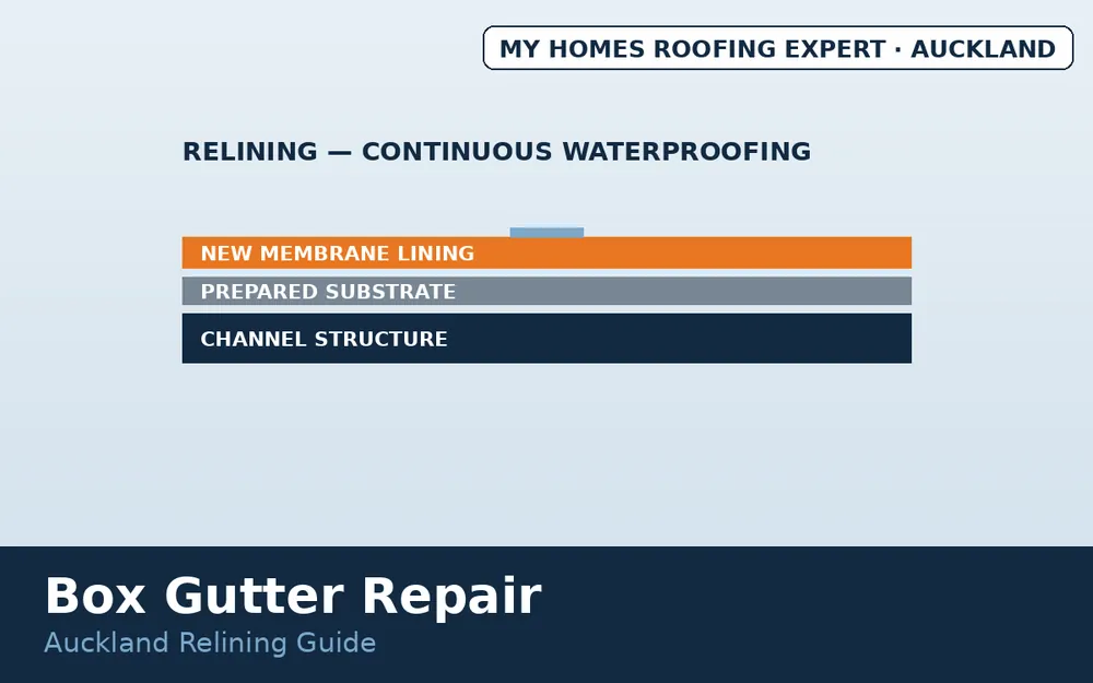Box gutter membrane relining layers Auckland
