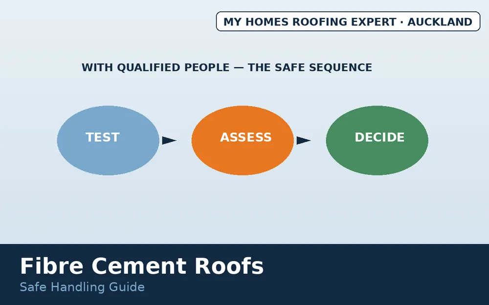 Fibre cement safe handling process flow test assess decide Auckland