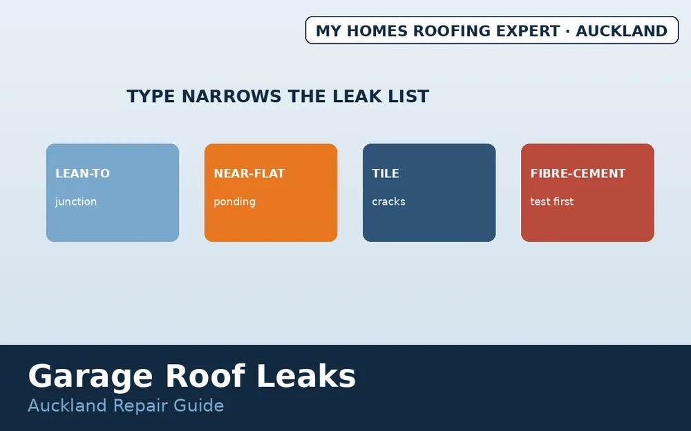 Garage roof repair options by roof type Auckland