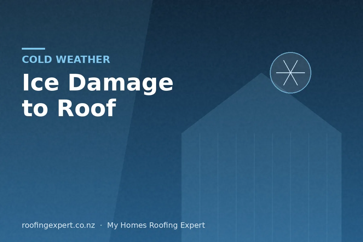 Frost and ice on a roof showing ice damage to roof in cold NZ regions Frost and ice on a roof showing ice damage to roof in cold NZ regions