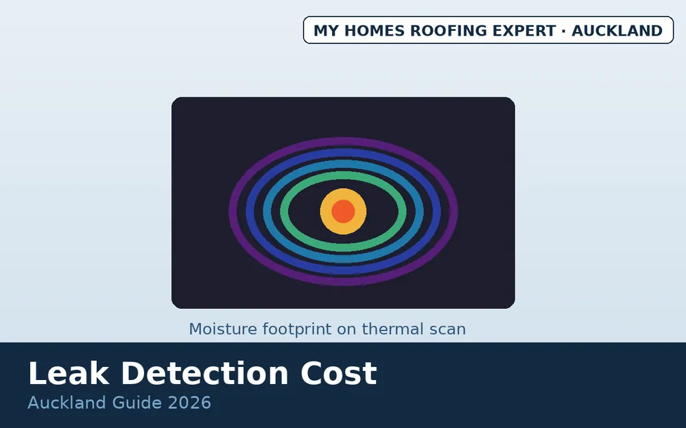 Thermal imaging scan revealing moisture on Auckland roof and ceiling