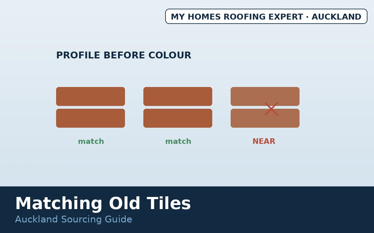 Matching replacement roof tiles — tile profiles compared for matching Auckland