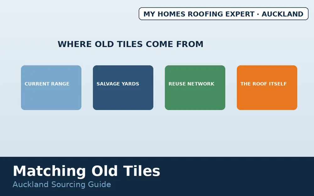 Salvage tile sourcing networks for discontinued tiles Auckland