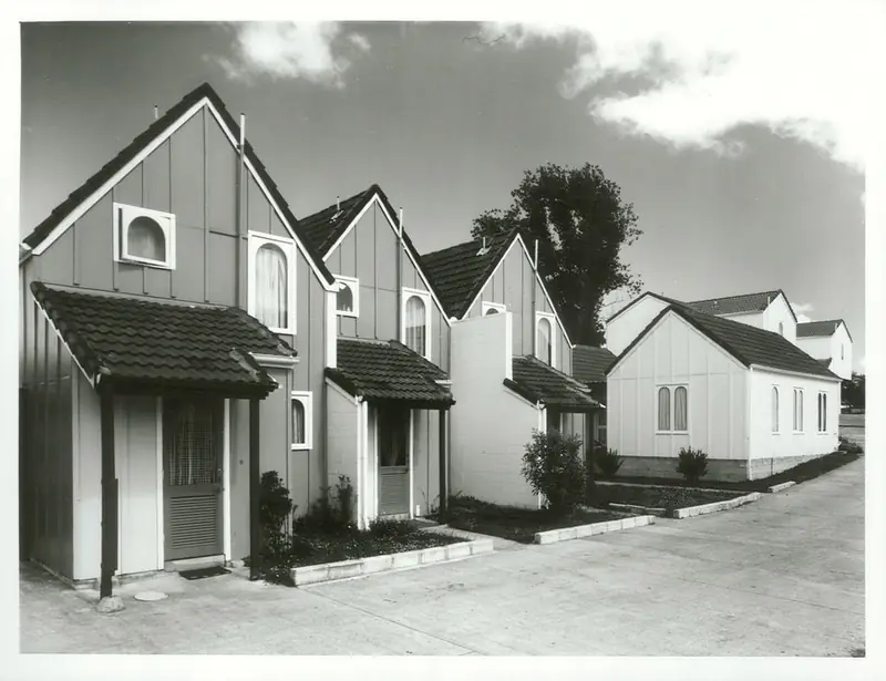 Tiled-roof Housing Corporation units at 56 Rata Street, New Lynn, photographed in 1980