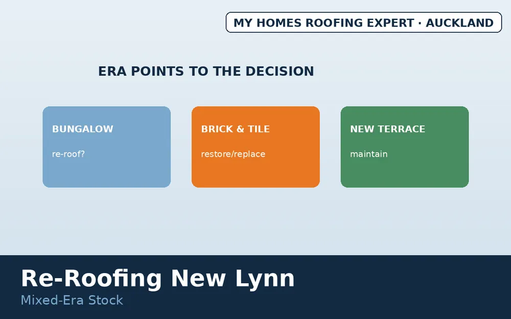 New Lynn re-roofing decisions by home era Auckland