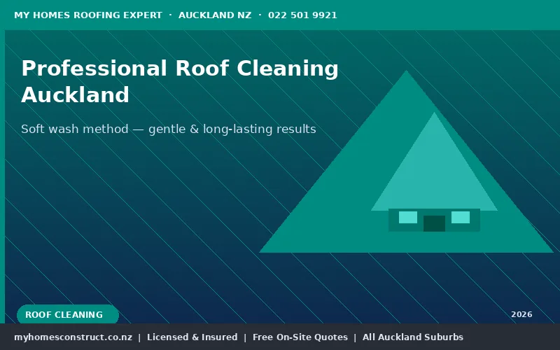 Professional soft wash roof cleaning Auckland residential home