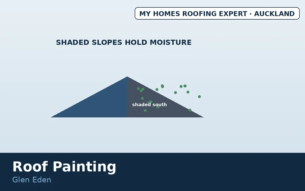 Glen Eden shaded southern slopes moisture roof factors