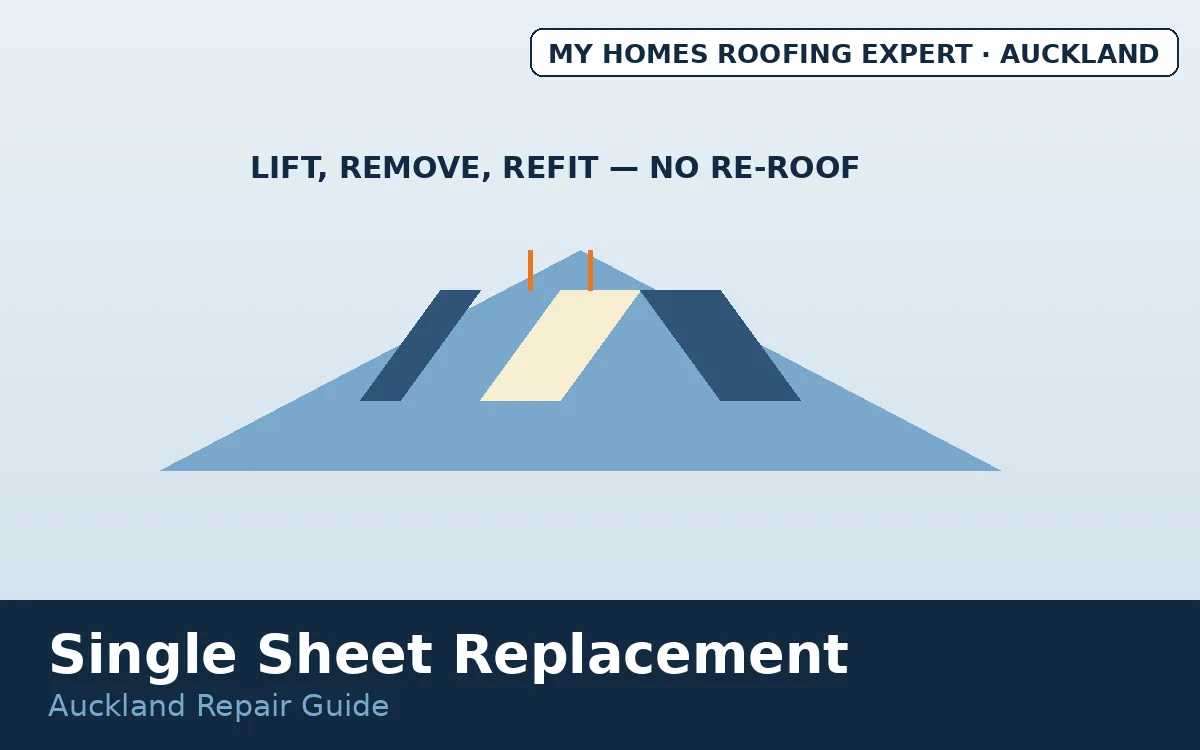 Roof sheet replacement Auckland — single sheet removal sequence