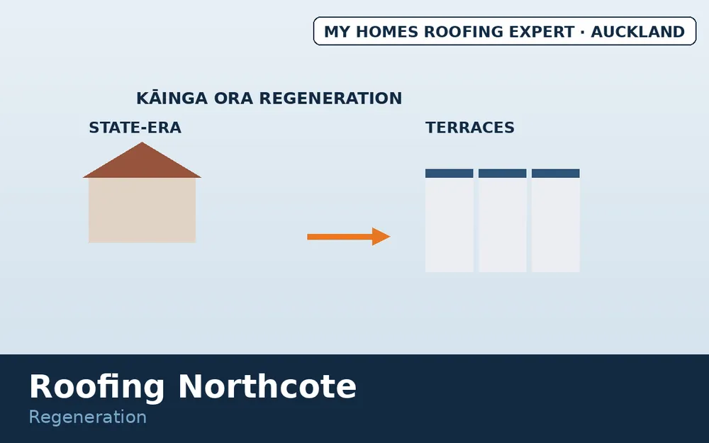 Northcote regeneration density roofing mix