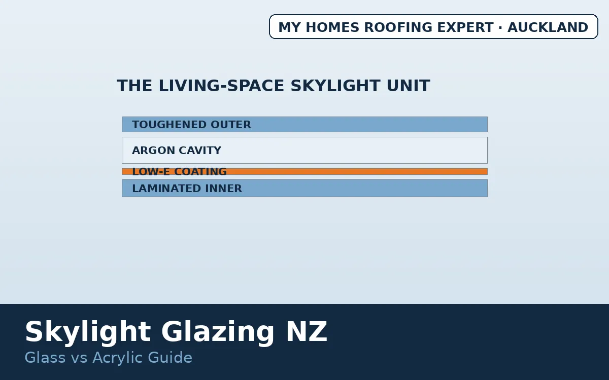 Skylight glazing options — double glazed glass unit layers for NZ skylights