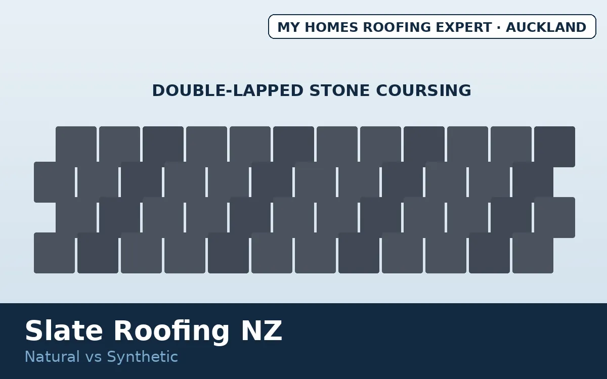 Slate roofing NZ — natural slate coursing layout on heritage roof