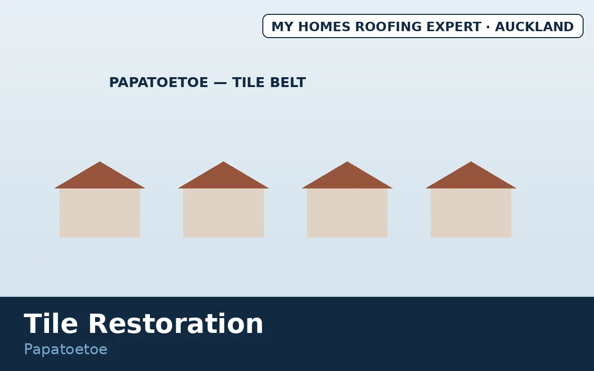 Tile roof restoration Papatoetoe — 60s 70s concrete tile belt