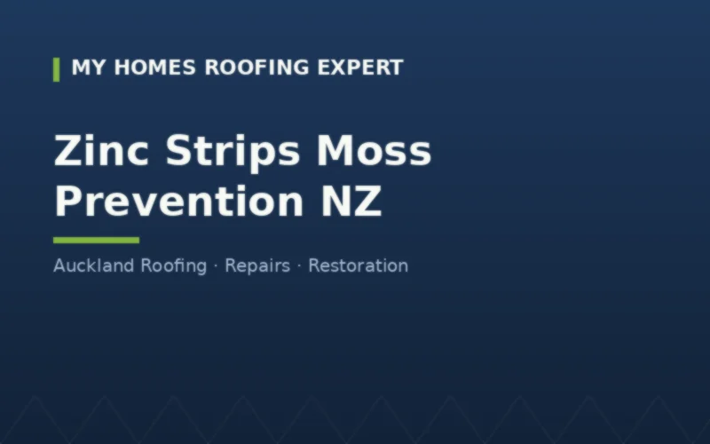 Zinc strips moss prevention — strip placement at ridge with rain wash zone NZ