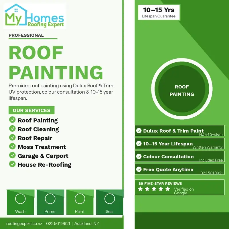 Professional roofing painting services Auckland NZ — roof painting, cleaning and re-roofing by My Homes Roofing Expert