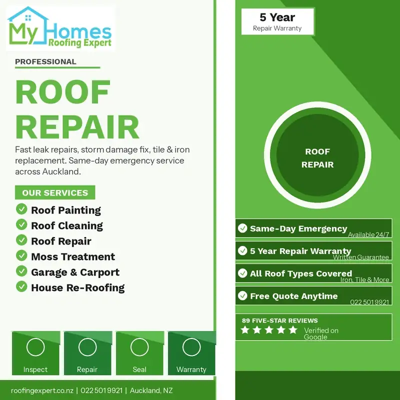 Professional roofing repair services Auckland NZ — roof repair, leak fixing and emergency roofing by My Homes Roofing Expert