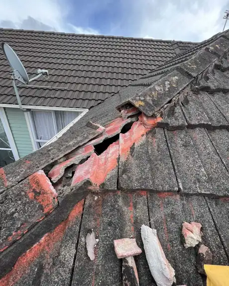 Roofing specialist working on a residential roof in Auckland